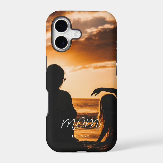 Black Mom Established Script Photo Case-Mate iPhone Case (Back)