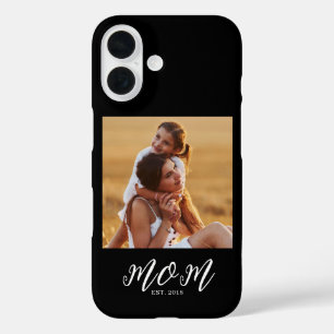 Black Mom Established Script Photo iPhone 16 Case