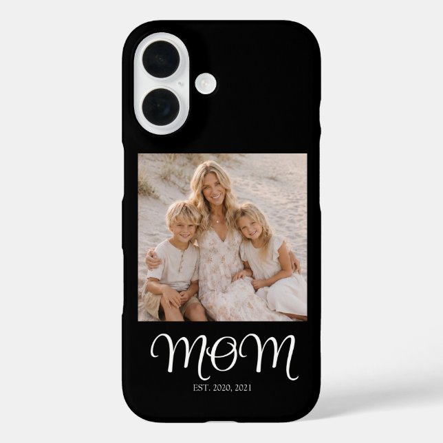 Black Mom Established Script Photo Case-Mate iPhone Case (Back)