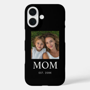 Black Mom Established Script Photo iPhone 16 Case