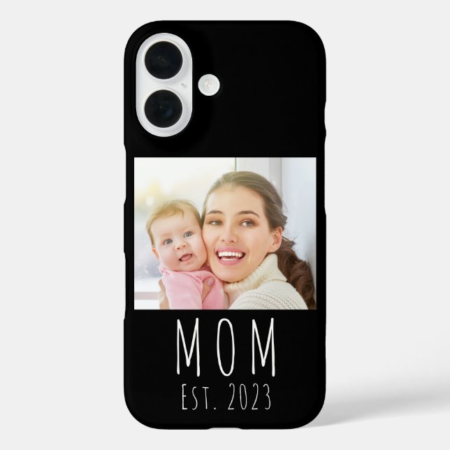 Black Mom Established Script Photo Case-Mate  iPhone Case (Back)