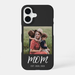 Black Mom Established Script Photo iPhone 16 Case