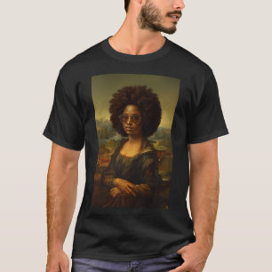 Black Mona Lisa Afro African American Black Histor T-Shirt