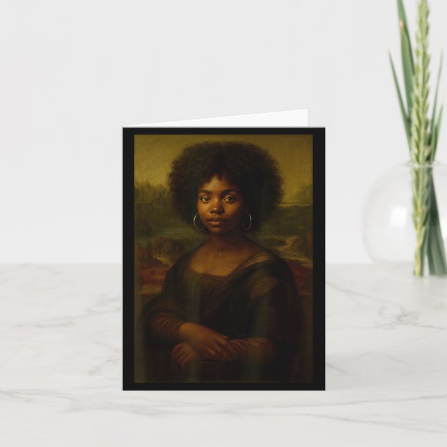 Black Mona Lisa Afro African American Melanin Blac Card (Front)