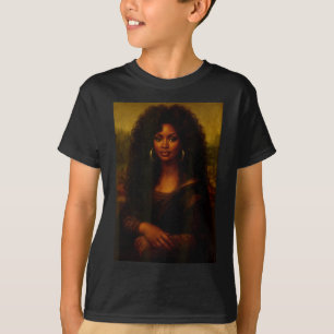 Black Mona Lisa Afro African American Melanin Blac T-Shirt