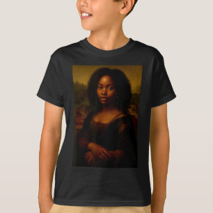 Black Mona Lisa Afro African Melanin Black History T-Shirt