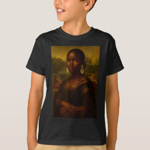 Black Mona Lisa Afro African Melanin Black History T-Shirt