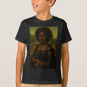 Black Mona Lisa Afro African Melanin Black History T-Shirt