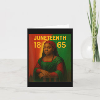 Black Mona Lisa Graphic Afro African American June Card