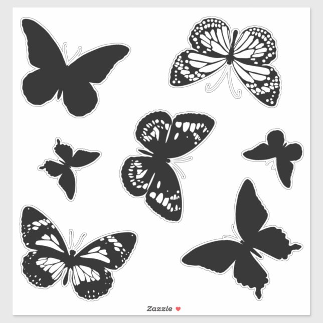 Black Monarch Butterfly stickers (Sheet)