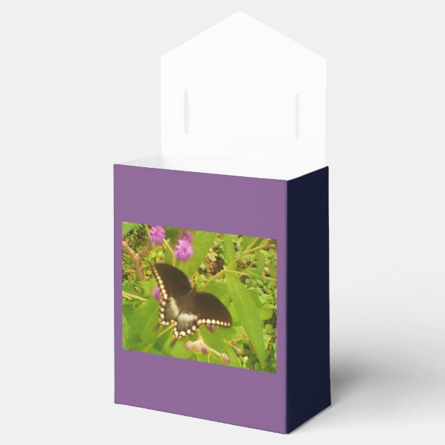 Black Monarch Gift Favor Boxes (Opened)