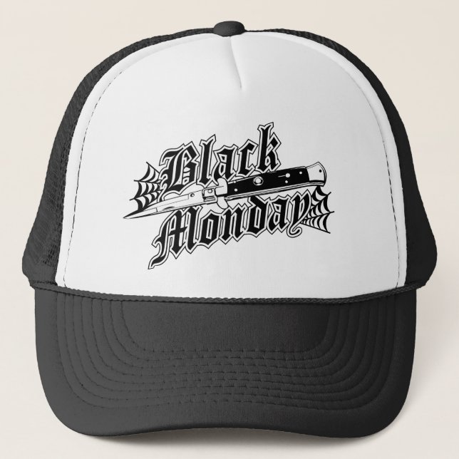 Black Monday Switchblade trucker hat (Front)