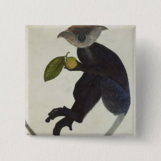 Black Monkey Pinback Button (Front)