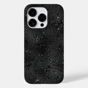 Black monochromatic glittery background Case-Mate iPhone 14 pro case