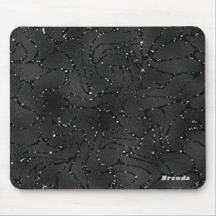 Black monochromatic glittery background mouse pad