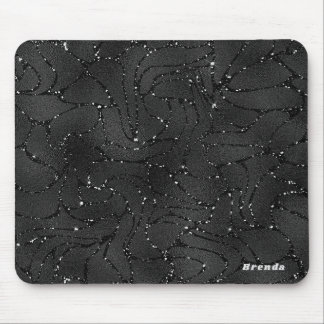 Black monochromatic glittery background mouse pad