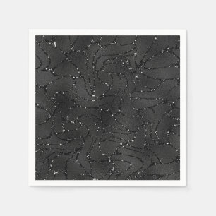 Black monochromatic glittery background napkins