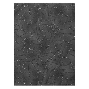 Black monochromatic glittery background tablecloth