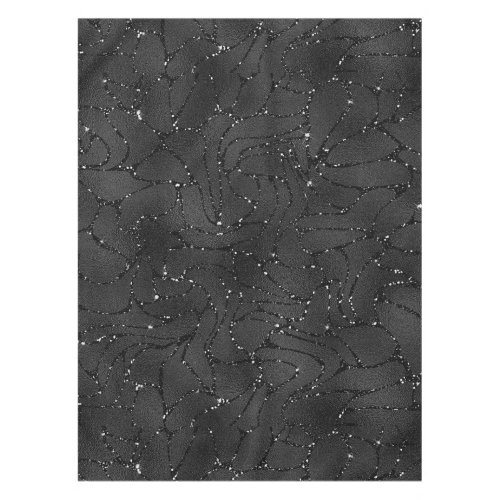 Black monochromatic glittery background tablecloth
