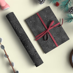 Black monochromatic glittery background wrapping paper