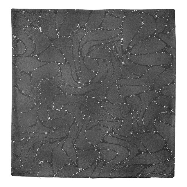 Black monochromatic luxury background duvet cover (Back)