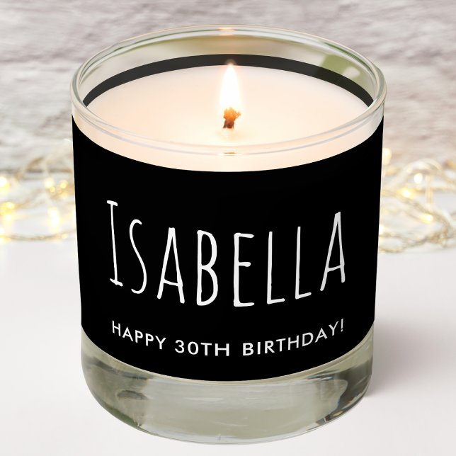 Black Monogram Birthday Scented Jar Candle (Creator Uploaded)