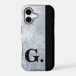 Black Monogram Cement Concrete Background For Men iPhone 17 Case