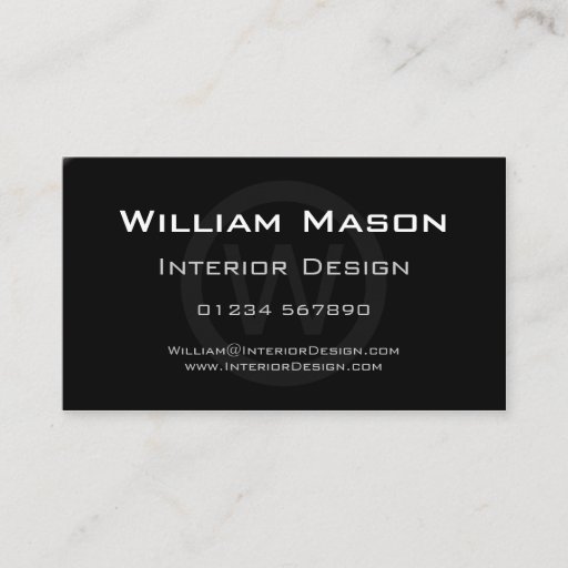 Customizable Black Monogram Circle - Professional Business Card