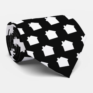 Black Monogram Contractor Architect Real Estate Neck Tie