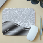 Black Monogram Diamonds Glitter Bling   Mouse Pad<br><div class="desc">This design is a photo and not made with any actual glitter or sequins. It may be personalized in the area provided by changing the photo and/or text. Or it can be customized by clicking Personalize this Template and then choosing the click to customize further option and delete or change...</div>