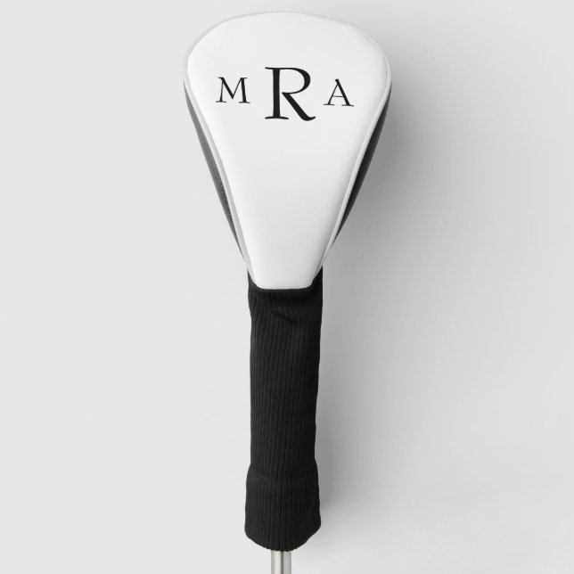 Black Monogram Driver Golf Head Cover (Front)