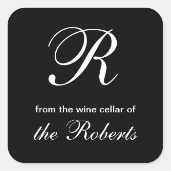Black Monogram From The Wine Cellar Of Stickers by specialoccasions at Zazzle