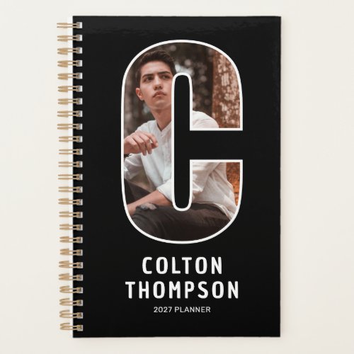 Black Monogram Initial 'C' Photo Planner