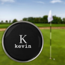 Black monogram initial name personalized