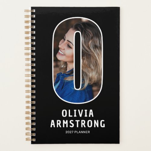 Black Monogram Initial 'O' Photo Planner