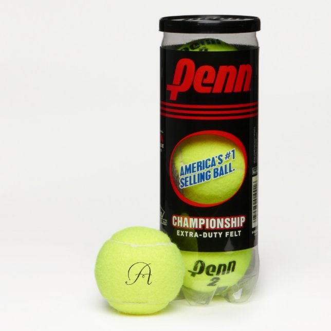Black Monogram Initial Tennis Balls (Box)