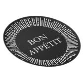 Black Monogram Initials Malamine Plate (Right Side)