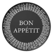 Black Monogram Initials Malamine Plate (Front)