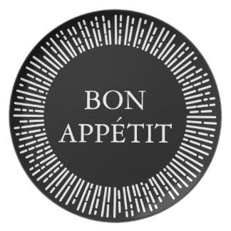 Black Monogram Initials Malamine Plate