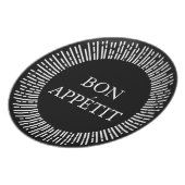 Black Monogram Initials Malamine Plate (Left Side)