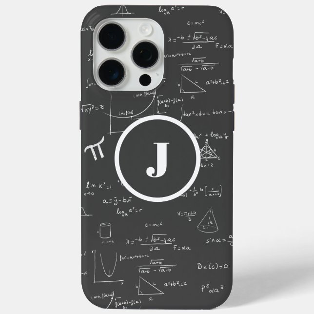 Black Monogram J Math Geek Algebra  Case-Mate iPhone Case (Back)