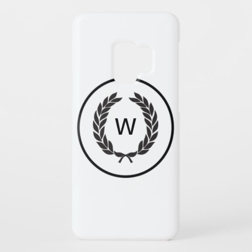 Black Monogram Laurel Wreath Case_Mate Samsung Galaxy S9 Case