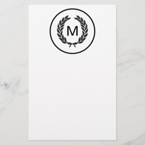 Black Monogram Laurel Wreath Flyer