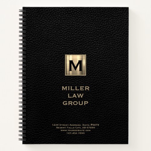 Black Monogram Lawyer Notebook