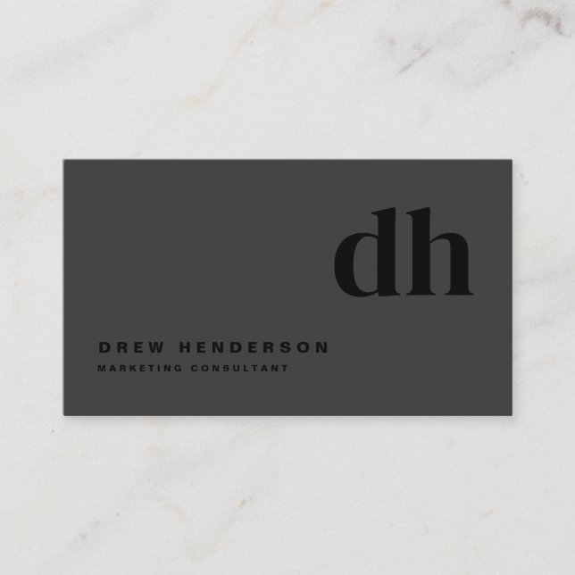 Black Monogram Minimalist Modern Professional Business Card