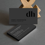 Black Monogram Minimalist Modern Professional  Business Card<br><div class="desc">A luxury business card that sets the standard for elegance and sophistication. These black business cards are perfect for those looking to personalize business cards with a unique design that stands out. Customize your business cards with a unique business card design logo to reflect your brand identity. Explore creative business...</div>