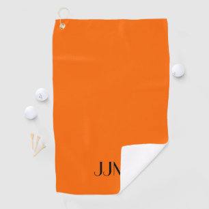 Black Monogram on Orange Golf Towel