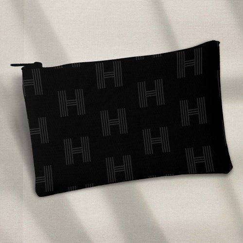 Black monogram pattern golf accessory pouch
