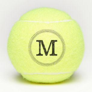 Black Monogram Personalized #2 Tennis Balls