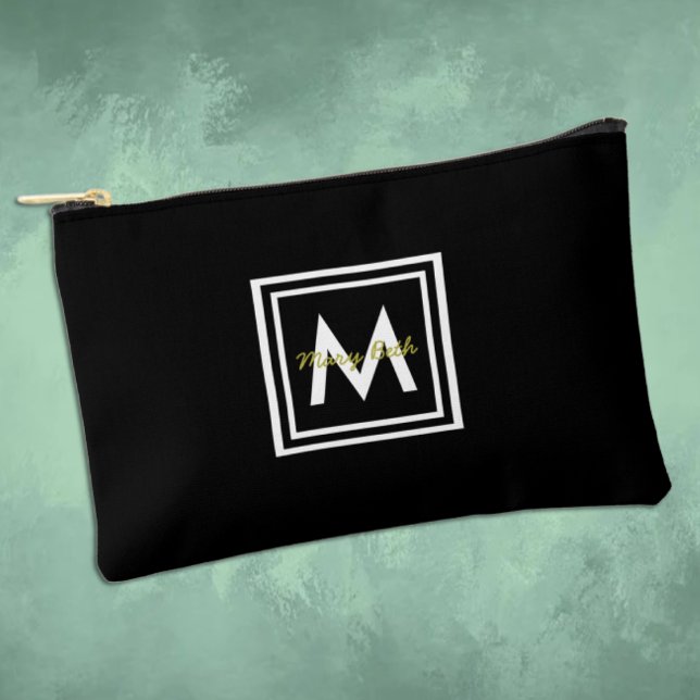 Black Monogram Personalized Accessory Pouch (Creator Uploaded)